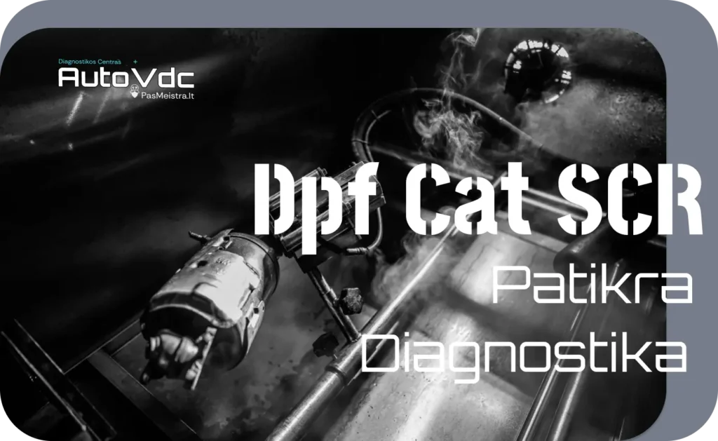 DPF filtro ir katalizatoriaus patikra Vilniuje – SCR sistemos diagnostika ir išmetimo sistemos analizė AutoVDC

SEO Title:
DPF, CAT ir SCR patikra Vilniuje – tiksli išmetimo sistemos diagnostika | AutoVDC

Description:
„DPF, CAT ir SCR patikra Vilniuje“ skirta tiems, kurie supranta, kad išmetimo sistema nėra tik ekologija. Tai tiesioginis variklio darbo, sąnaudų ir patikimumo indikatorius. Šiame vaizde matomas momentas, kai sistema jau „kalba“ dūmais, temperatūra ir slėgiu – klausimas tik, ar servisas moka ją išgirsti.

DPF, katalizatorius ir SCR sistema dirba kaip viena grandinė. Gedimas vienoje vietoje beveik visada sukelia pasekmes kitoje. Todėl AutoVDC diagnostika nėra paviršutiniškas klaidų nuskaitymas, o pilnas techninis vertinimas.

Diagnostikos metu tikriname:
– DPF užsipildymo lygį ir regeneracijos efektyvumą,
– išmetimo temperatūras prieš ir po katalizatoriaus,
– NOx, slėgio ir deguonies daviklių darbą,
– SCR sistemos veikimą ir AdBlue dozavimą,
– realią priežastį, kodėl atsirado klaida, o ne jos pasekmes.

Ši patikra būtina, kai:
– dega „Check Engine“ arba emisijų klaidos,
– automobilis praranda trauką,
– kyla kuro sąnaudos,
– dažnai jungiasi avarinis režimas,
– kiti servisai siūlo „pjauti DPF“,
– nežinai, ar problema DPF, ar katalizatoriuje, ar SCR sistemoje.

AutoVDC požiūris – ne naikinti sistemas, o atkurti jų teisingą veikimą.
Mes sprendžiame:
– kodėl sistema neveikia,
– kuri grandis yra silpnoji,
– ar gedimas mechaninis, ar programinis,
– koks sprendimas bus ilgalaikis, o ne laikinas.