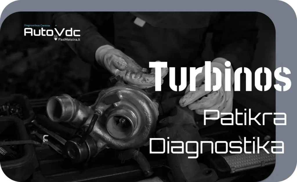 Turbinos patikra Vilniuje – turbokompresoriaus diagnostika ir gedimų analizė AutoVDC

SEO Title:
Turbinos patikra ir diagnostika Vilniuje – tikslus slėgio ir našumo įvertinimas | AutoVDC

Description:
„Turbinos patikra Vilniuje“ skirta tiems, kurie nori suprasti, ar problema jau turbinoje, ar ji tik pasekmė kito gedimo. Turbina nėra atskira detalė – ji dirba kartu su tepimo sistema, įsiurbimu, išmetimu ir variklio valdymu. Todėl bet koks jos sutrikimas dažniausiai signalizuoja gilesnį disbalansą.

Šiame vaizde matomas tikras darbas – ne teorija, o reali turbinos būklės analizė rankose. AutoVDC diagnostikoje turbina nėra „nurašoma“ iš karto. Pirmiausia atsakome į klausimą: ar ji tikrai sugedusi, ar ją „žudo“ kiti mazgai.

Patikros metu vertiname:
– turbinos veleno laisvumą ir mechaninę būklę,
– slėgio formavimą ir realius boost rodiklius,
– tepimo kokybę ir alyvos patekimą,
– įsiurbimo bei išmetimo sandarumą,
– ar gedimas mechaninis, ar elektroninis.

Turbinos diagnostika būtina, kai:
– automobilis prarado trauką,
– atsirado švilpimas arba neįprasti garsai,
– padidėjo alyvos sąnaudos,
– pasirodė klaidos dėl slėgio,
– automobilis pereina į avarinį režimą.

AutoVDC požiūris – turbina neturi būti keičiama „iš baimės“. Dažnai problema slypi:
– užsikimšusioje tepimo linijoje,
– išpūstose žarnose,
– neteisinguose daviklių parodymuose,
– DPF ar EGR sistemos sutrikimuose.